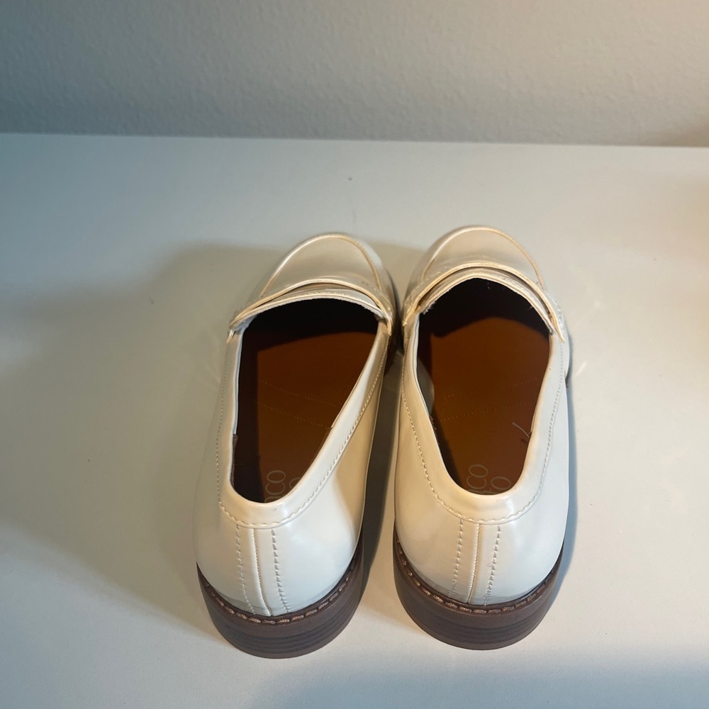 Franco Sarto Ivory Leather Penny Loafers Size 10 NWOT - Picture 6 of 10